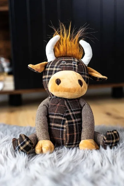 Highland Cow Door Stop Decoration Heavy Wedge Stopper Tartan Animal Home Decor