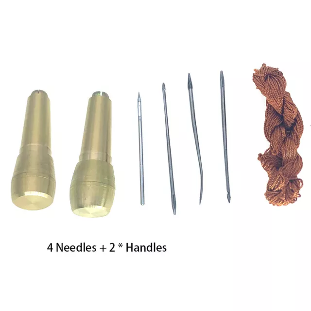 Canvas Leather Tent Sewing Awl Brass Hand Stitcher Leathercraft Needle Kit Tool