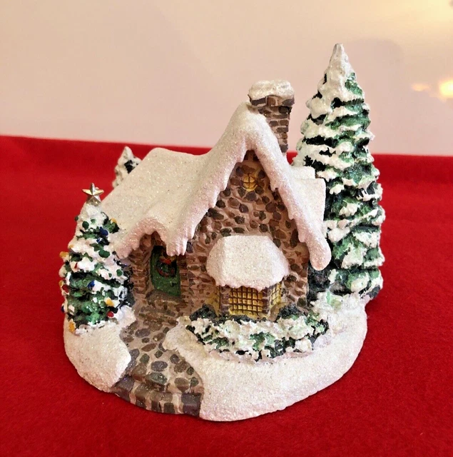 2005 TELEFLORA THOMAS Kinkade Memories Christmas Village Cottage Candle