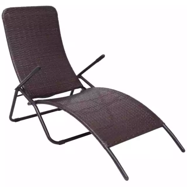 Tumbona Plegable Silla Hamaca Asiento para Piscina Jardín Patio Poliratán vidaXL