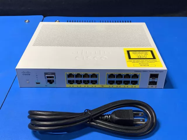 Cisco Catalyst  2960-L WS-C2960L-SM-16PS PoE+ Gigabit Smart Managed Switch