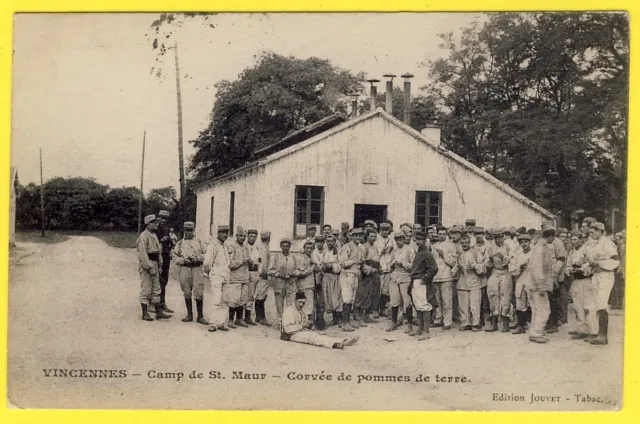 cpa rare 94 VINCENNES military soldiers CAMP de St MAUR seal FENCING SCHOOL