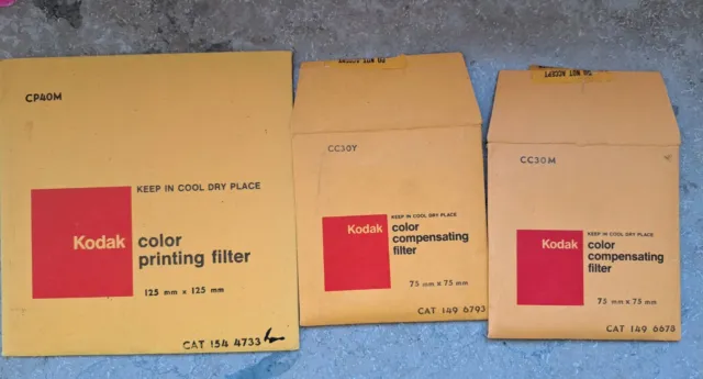 Kodak Wratten Filter (Folienfilter)/gebraucht 75mm X 75mm und 125 X 125