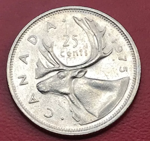 1964 Canada 25 Cents | Canadian Twenty Five Cent Coin | Caribou | Silver 80%