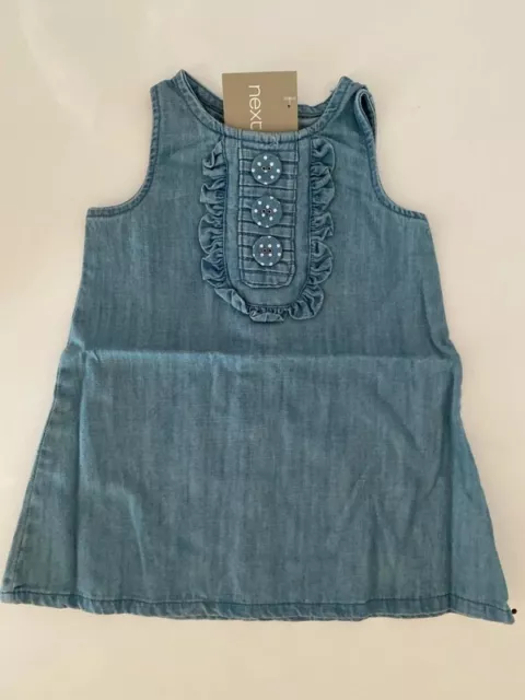 Next Baby Girl Denim Chambrey Tunic Dress 6-9 Months NEW