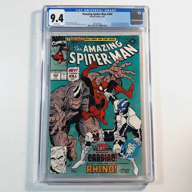Marvel Comics "Amazing Spider-Man" #344 CGC 9.4 WP 1st Cletus Kasady (Carnage)
