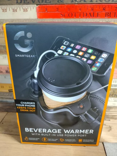 Smartgear Beverage Warmer With USB Power Port - Charges phone & Keeps drink hot