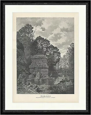 Römisches Grabmal Ferdinand Knab Teich See Kranich Sarg Tod  Faksimile_E 18143