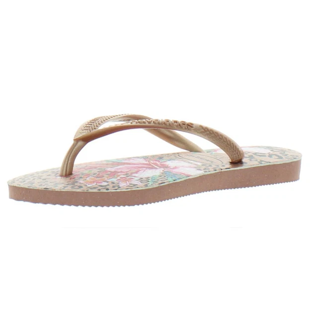 Havaianas Girls Bronze Slide Flip-Flops Flats 10 Medium (B,M) Toddler  8612