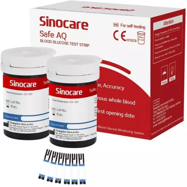 3XSinocare Safe AQ glycémie 50 bandelettes de test livraison gratuite...