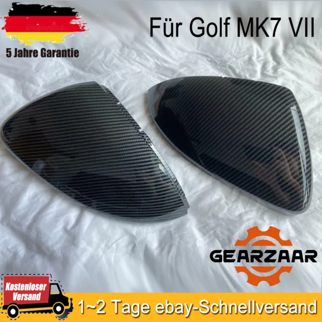 NEU VW Golf 7 Spiegelkappen Set Alu matt Blende Original Golf R Tuning  Kappen