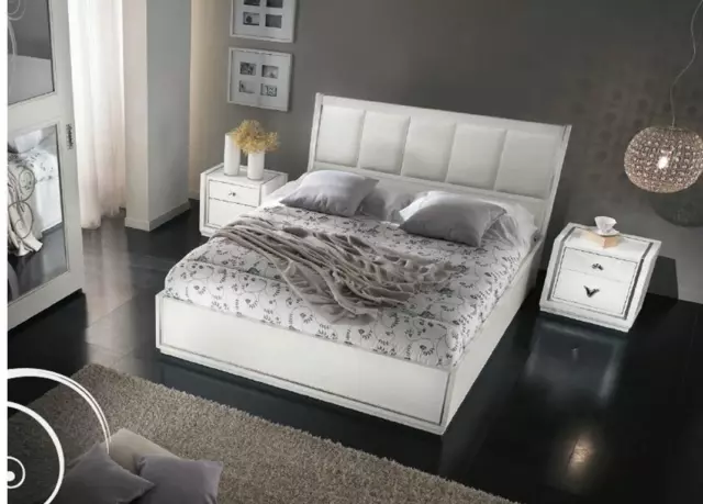 Ensemble Set 3tlg.Schlafzimmer Lit Table de Chevet Groupe Lits Double Luxe Lits