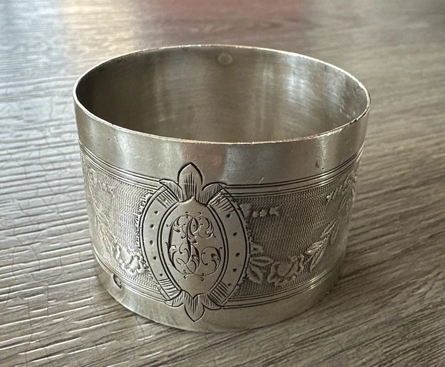 ROND DE SERVIETTE Ancien - argent massif EUR 32,00 - PicClick FR