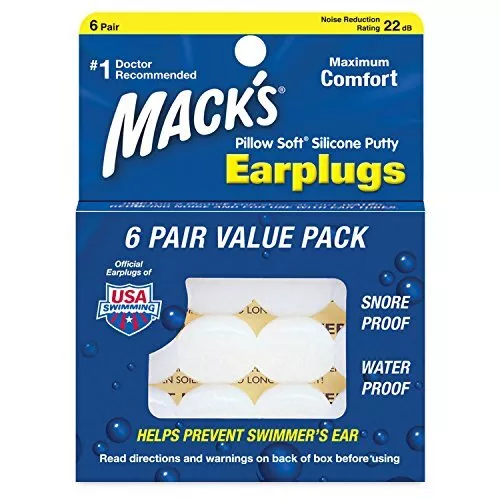 Macks Pillow Soft Moldable Silicone Putty Earplugs 6 Pairs x 3 18 Pairs