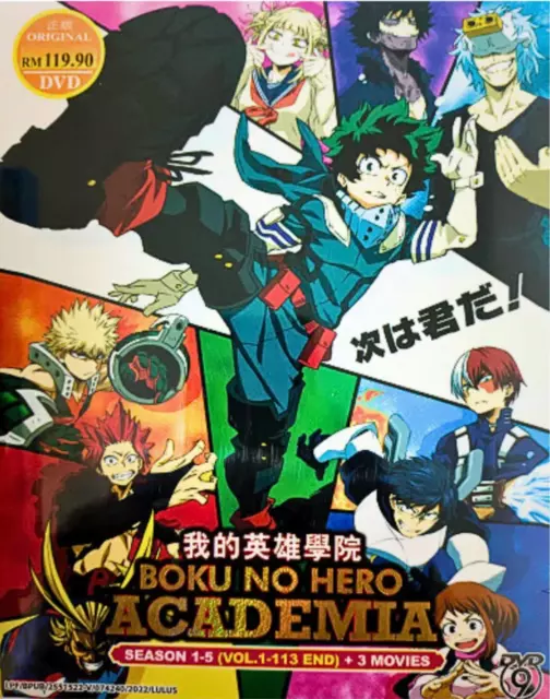 Anime DVD My Hero Academia Série complète Sea 1-5 (1-113End) Eng Dub +3 films 2