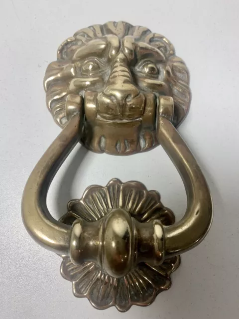 Ancien Heurtoir De Porte Bronze  "Tete De Lion"