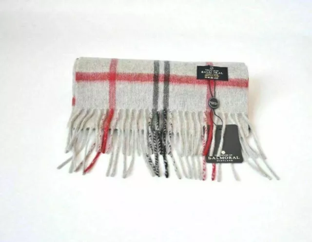 New Scottish 100% Cashmere Tartan Check Scarf Mens The House of BALMORAL Grey