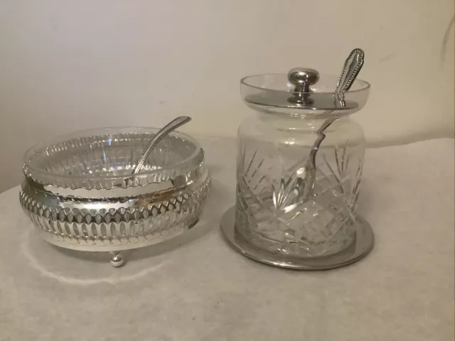 Vintage Queen Anne Style Silver Plated Tableware Mayell Preserve Dish And Pot