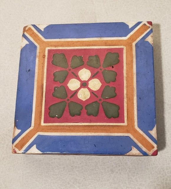 Minton Hollins Co Majolica 2 Victorian Art Tiles Stoke Upon Trent 3