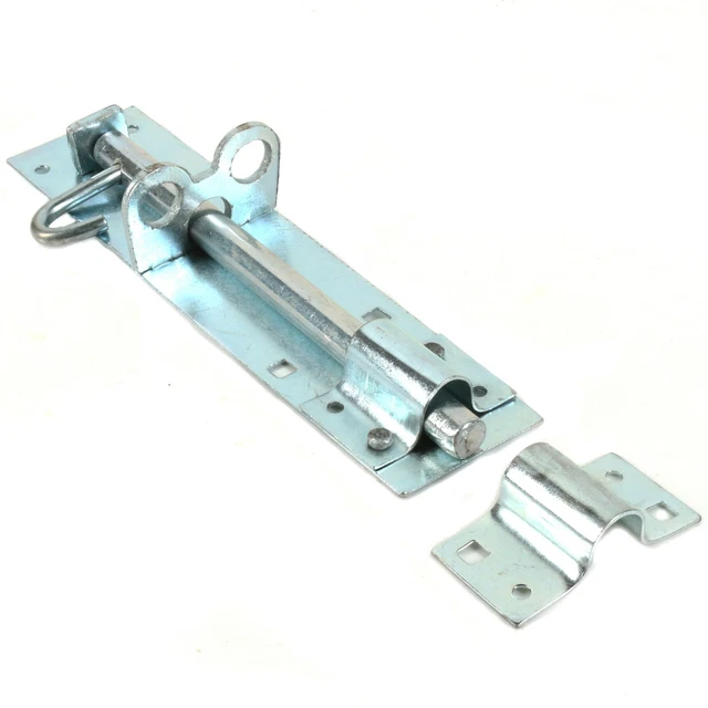 8" BRENTON BOLT Silver Galvanised Heavy Duty Outdoor Gate Shed 200mm Padbolt