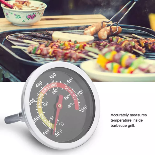 2x Thermomètre à Jauge de Température pour Thermostat de Fumeur de Barbecue