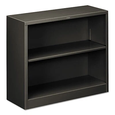 HON Metal Bookcase, Two-Shelf, 34.5w x 12.63d x 29h, Charcoal HS30ABC.S HON