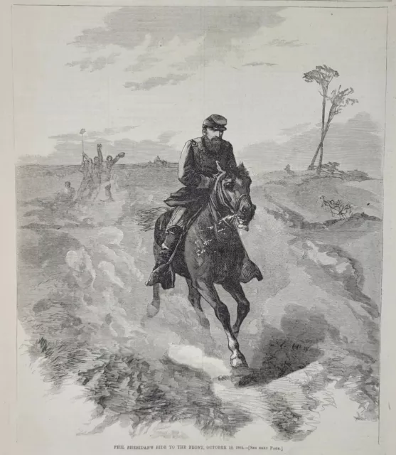 Harper's Weekly  11/5/1864  Civil War  General Sheridan's famous ride/  Virginia