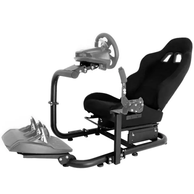 Minneer Racing Simulator Cockpit Fit Logitech G920 Steer Wheel Stand with Seat