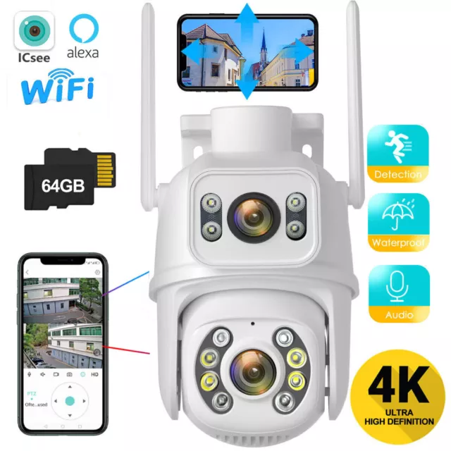 4K 6MP WIFI IP CAMERA visione notturna HD RADIO WLAN TELECAMERA DI SORVEGLIANZA ESTERNA CCTV PTZ