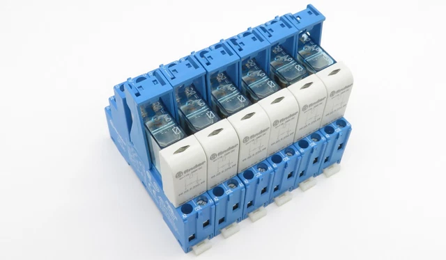 6x FINDER Relais 40.52.9.110.0000 110V DC 2W 8A LED Modul 99.02.9.220.99 + 95.05