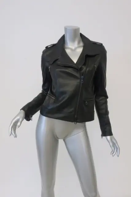 Rag & Bone Leather Moto Jacket Black Size 2 Biker Jacket