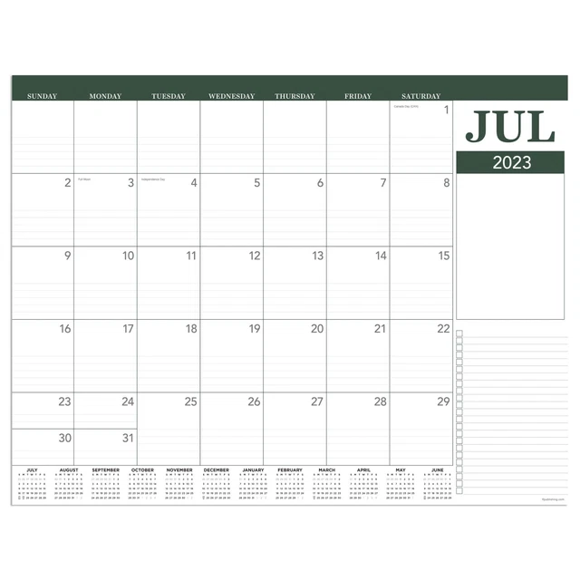 JULY 2023 June 2024 Professional Large Desk Pad Monthly Blotter
