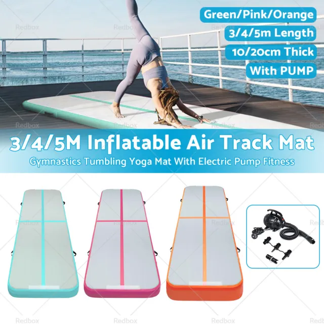 Inflatable Air Track 3/4/5M Yoga Mat Gymnastics Tumbling WITH Electric Pump