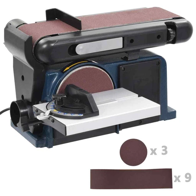 Levigatrice a Nastro e a Disco Elettrica 370 W 150 mm Smerigliatrice vidaXL
