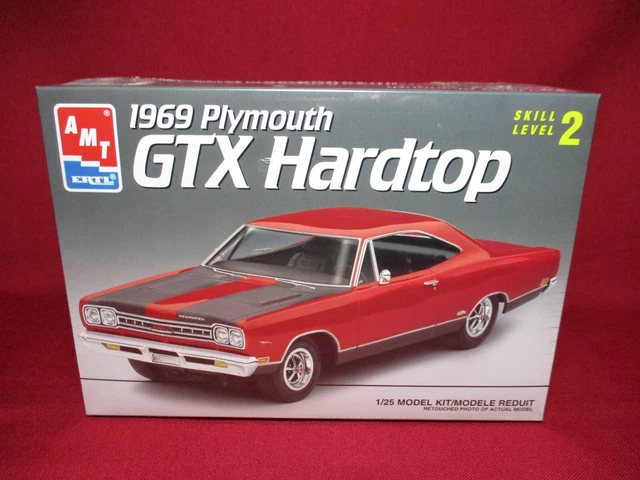 69 Gtx R Model Kit 1969 PLYMOUTH GTX Hardtop 440 Boss Muscle Car 69 AMT Ertl 1:25 Scale ...