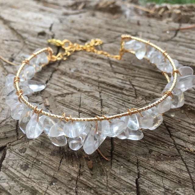 Natural Gemstone Chip Beads Stretchy Bracelet Reiki Chakra Fashion Jewelry Gifts