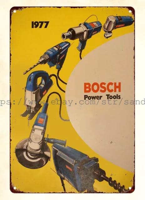 metal dorm  room  wall decor garage bar 1977 BOSCH Power Tools metal tin sign