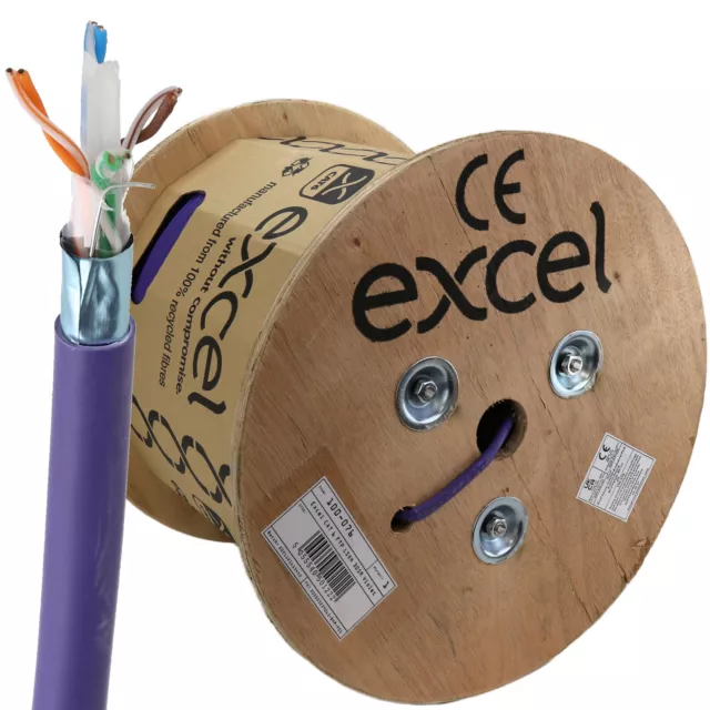 Excel Cuivre Cat6 Réseau Câble F/UTP Bas Fumée Lsoh Euroclass Dca 305m Violet