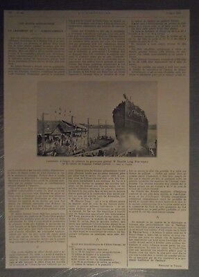 DOCUMENT photo Inauguration bateau vapeur ALBERT SARRAUT 1921 clipping