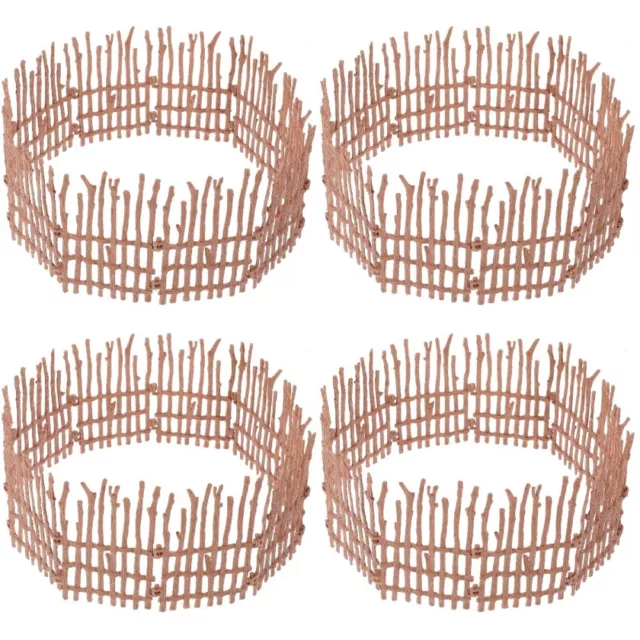 4 Sets Miniature Farm Fences Dolls House Fence DIY Micro Landscape Sand Table