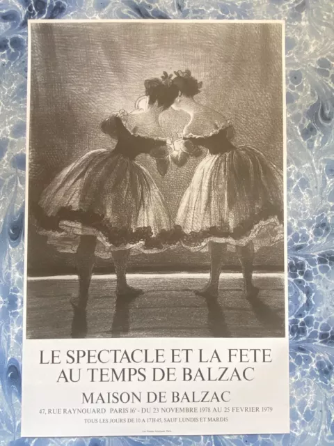 Affiche Daumier. Le spectacle et la fête au temps de Balzac. 1979.