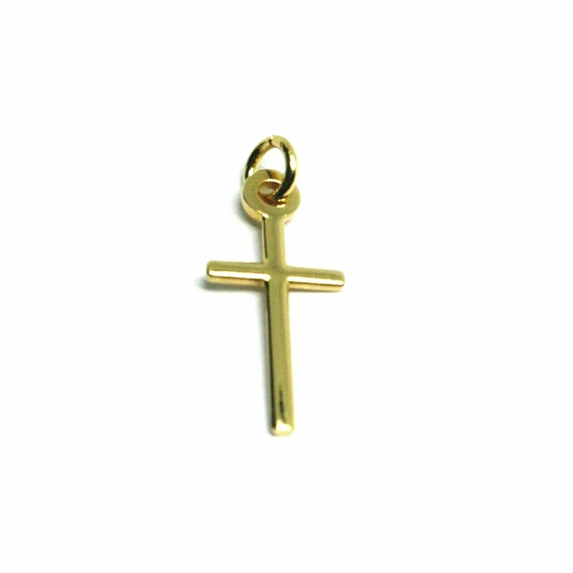PENDENTIF CROIX EN or Jaune Ou Blanc Ou Rose, 18K, Tube À , Arrondie, 18 MM EUR 140,59 PicClick FR