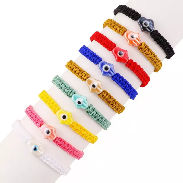 Turkish Hamsa Protection Good Luck Braided Bracelet Evil Eye Women Jewellery New