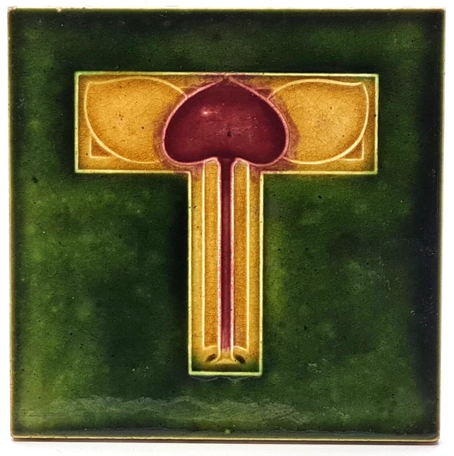 Antique Fireplace Tile Moulded Majolica by T & R Boote Ltd C1905 AE2