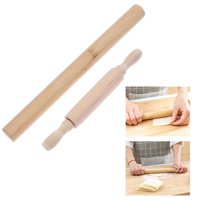 Rolling Pin Solid Wood Non stick Wooden Pressing Stick Baking Dough Kitchen YYB