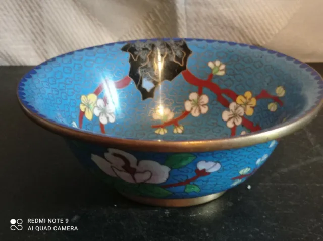 Superbe  Bol  / Coupe En Bronze Ou Laiton Cloisonne Chinois