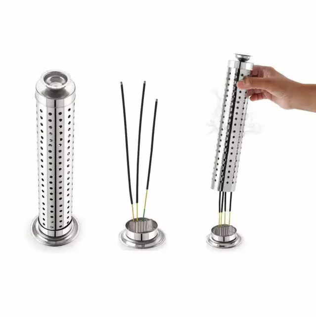 Stainless Steel Agarbatti Incense Stick Holder with Ash Catcher for Home Set 2Ps