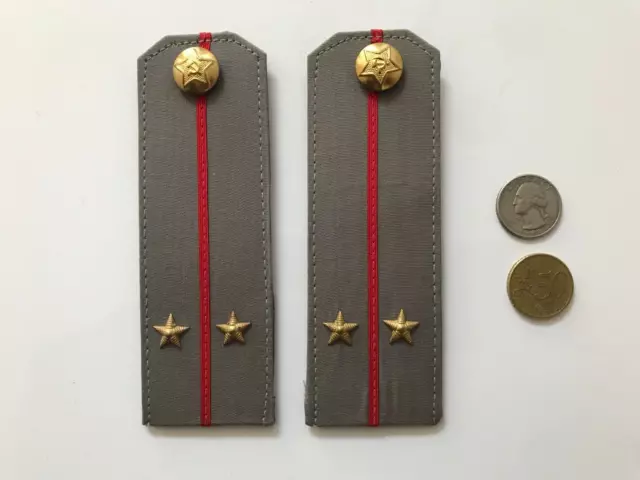 = Soviet Militia ( Police ) OFFICER  Shoulder Boards w BRONZE Stars & Buttons =