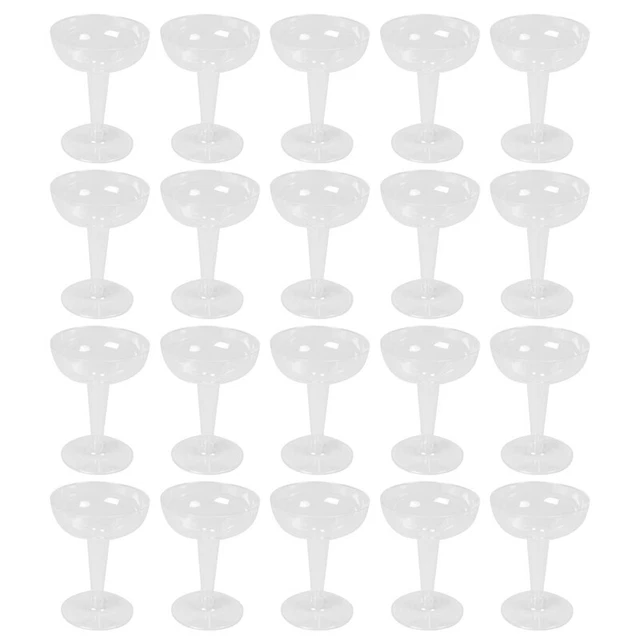 Nuovi flauti in plastica champagne monouso - 20 pezzi tessuto artistico trasparente4967