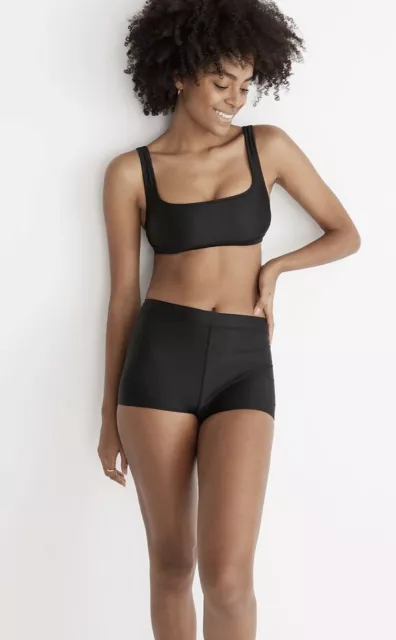 Madewell  Madewell Second Wave Bikini Shorts Bottom Small Black